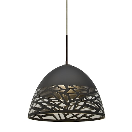 Besa Lighting Kiev Cord Pendant, Black, Bronze, 1x60W Incandescent 1JT-KIEVBK-BR